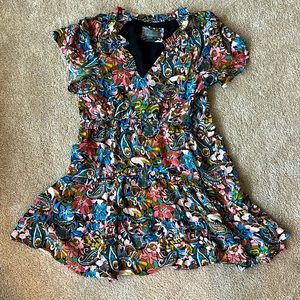 ANTHROPOLOGIE ROBIN TIERED MINI DRESS, women size M